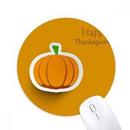 Dıythinker Yuvarlak Şükran Günü Desenli Çizgi Film Pumkin Kaymaz Kauçuk Fare Altlığı