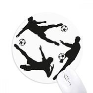 Dıythinker Yuvarlak Surround Futbol Silüetleri Spor Kaymaz Kauçuk Fare Altlığı