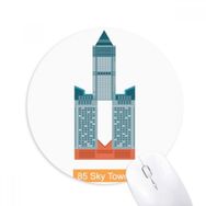 Dıythinker Yuvarlak Taiwan Hotel 85 Sky Tower Kaymaz Kauçuk Fare Altlığı
