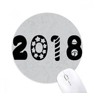 Dıythinker Yuvarlak Tatil Font 2018 Happy New Year Kaymaz Kauçuk Fare Altlığı