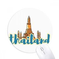 Dıythinker Yuvarlak Tayland Wat Haw Pha Kaew İllüstrasyon Kaymaz Kauçuk Fare Altlığı