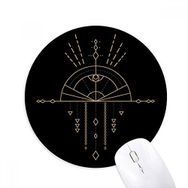 Dıythinker Yuvarlak Totem Desenli Geometri Fan Uzaylı Kaymaz Kauçuk Fare Altlığı