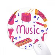 Dıythinker Yuvarlak Trombon Gitar Müzik Enstrüman Desenli Kaymaz Kauçuk Fare Altlığı