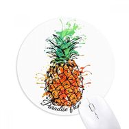 Dıythinker Yuvarlak Turuncu Ananas Tropik Meyve Kaymaz Kauçuk Fare Altlığı