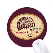 Dıythinker Yuvarlak UK Londra Şemsiye Damga İngiliz Kaymaz Kauçuk Fare Altlığı