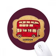 Dıythinker Yuvarlak UK Londra Şemsiye Damga Kırmızı Otobüs Kaymaz Kauçuk Fare Altlığı