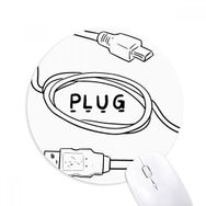 Dıythinker Yuvarlak Veri Kablosu USB Fiş Hattı El Çizimi Kaymaz Kauçuk Fare Altlığı