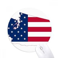 Dıythinker Yuvarlak Washington Amerika Haritası Yıldızlar Çizgili Bayrak Kaymaz Kauçuk Fare Altlığı