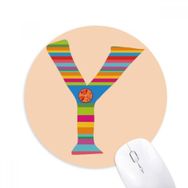 Dıythinker Yuvarlak Y Alfabe Turuncu Meyve Sevimli Desen Kaymaz Kauçuk Fare Altlığı