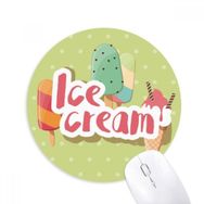 Dıythinker Yuvarlak Yeşil Popsicle Tatlı Dondurma Desenli Kaymaz Kauçuk Fare Altlığı