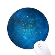 Dıythinker Yuvarlak Yıldızlı Gece Balık Burçları Kaymaz Kauçuk Fare Altlığı