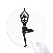 Dıythinker Yuvarlak Yoga Kız Standı Siluet Kaymaz Kauçuk Fare Altlığı