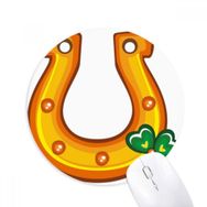 Dıythinker Yuvarlak Yonca U Tipi Demir İrlanda St.Patrick's Day Kaymaz Kauçuk Fare Altlığı