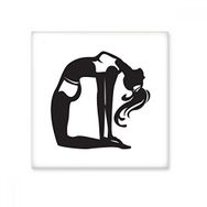 Dıythinker Zarif Yoga Kız Esneme Sağlıklı Spor Silüeti 15x15 cm Seramik Karo
