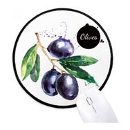 Dıythinker Zeytin Meyve Lezzetli Sağlıklı Suluboya Yuvarlak Kaymaz Mouse Pad