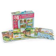 Diytoy Taba Grup 3222 Çiftlik 8+12+16+24 Parça Süper Renkli 4'lü Puzzle