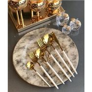 Dmr Life 48 Parça 8 Kişilik Beyaz Gold Çatal Kaşık Bıçak Takımı