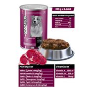 Dog Plus 6x395 gr Pate İçinde Et Parçacıklı Dana Etli Yetişkin Köpek Konserve Yaş Mama