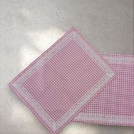 Dogaden 35x45 cm 2'li Keten Güpürlü Pembe Beslenme Örtüsü
