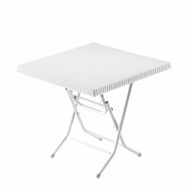 Dogant Rattan Beyaz Katlanabilir Ayaklı 75*75 Masa