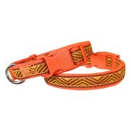 Doggie 1,5 cm x 27-40 cm Turuncu Dalga Desenli Dokuma Köpek Boyun Tasması