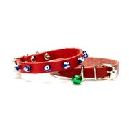 Doggie 1x18-22 cm Kırmızı Boncuklu Kedi Ve Yavru Köpek Boyun Tasması