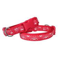 Doggie 2 cm x 31-47 cm Kırmızı Dalga Desenli Dokuma Köpek Boyun Tasması