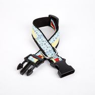 Doggie 3 cm x 36-60 cm Siyah Köpek ve Pati Desenli Dokuma Köpek Boyun Tasması
