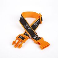 Doggie 3 cm x 36-60 cm Turuncu Köpek Desenli Dokuma Köpek Boyun Tasması