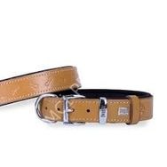 Doggie 4 x 47-55 cm Kamel Konfor Deri Kemik Desenli Boyun Tasması
