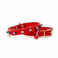 Doggie Boncuklu Kırmızı 1.2x32 cm Kedi Tasması