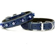 Doggie Comfort 50 cm Nazar Boncuklu Deri Köpek Boyun Tasması