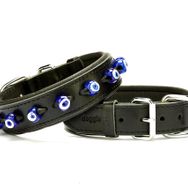 Doggie Comfort 60 cm Nazar Boncuklu Deri Köpek Boyun Tasması