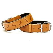 Doggie Comfort Camel 4x52-60 cm Medium Deri Kemik Desenli Köpek Boyun Tasması