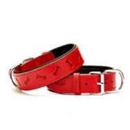 Doggie Comfort Kemik Desenli Kırmızı 3.5x70 cm Köpek Boyun Tasması