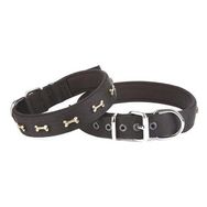 Doggie Comfort Siyah 3x47-55 cm Large Dokuma Kemikli Köpek Boyun Tasması