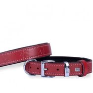 Doggie Deri Pati Desenli M 3x42-50 cm Kırmızı Boyun Tasması