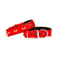 Doggie DSBT-2062M-KRMZ 2x45 cm Kırmızı Softlu Kemik Desenli Köpek Tasması