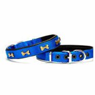 Doggie DSBT-2062M-MV 2x45 cm Mavi Softlu Kemik Desenli Köpek Tasması