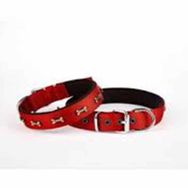 Doggie DSBT-2062S-KRMZ 2x40 cm Kırmızı Softlu Kemik Desenli Köpek Tasması