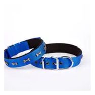 Doggie DSBT-2062S-MV 2x40 cm Mavi Softlu Kemik Desenli Köpek Tasması
