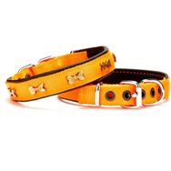 Doggie DSBT-3062M Kemik Metal Süslü Softlu Turuncu Köpek Boyun Tasması