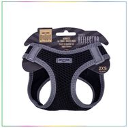 Doggie Havalı Dokuma Siyah 2XS 26-30 cm Reflektör Serisi Küçük Irk Köpek Göğüs Tasması
