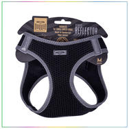Doggie Havalı Dokuma Siyah M 38-44 cm Reflektör Serisi Küçük Irk Köpek Göğüs Tasması