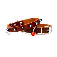 Doggie Kahve 1x14/18 cm Xs Boncuklu Kedi Mini Irk Köpek Tasması