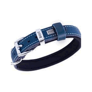 Doggie Konfor Deri Kemik Desenli Royal Mavi 2,5x37-45 cm Boyun Tasması