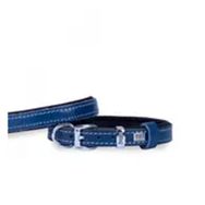 Doggie Konfor Deri Royal Mavi 1.5x25-30 cm Köpek Boyun Tasması
