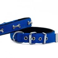Doggie Konfor Deri Royal Mavi 2x35- 40 cm Köpek Boyun Tasması