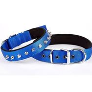 Doggie Konforlu Dokumadan El Yapımı Çivili Lacivert 2.5x42-50 cm Köpek Boyun Tasması