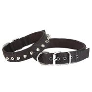 Doggie Konforlu Dokumadan El Yapımı Çivili Siyah 3x47-55 cm Köpek Boyun Tasması